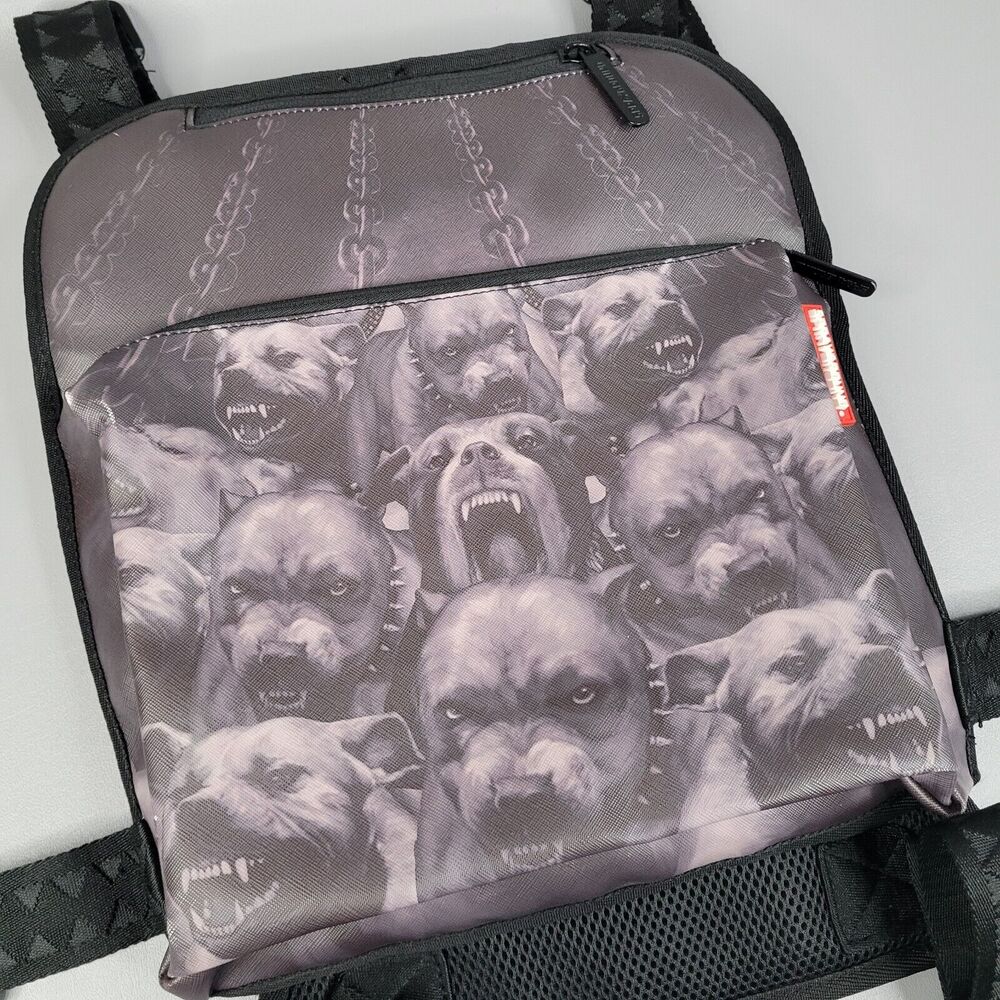Sprayground Black and Gray Bulldog Backpack - Picture 6 of 16